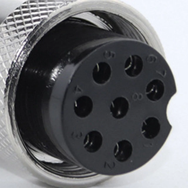 Connecteur Circulaire Aviation GX25 - 12 Broches, Montage Panneau, Alliage Aluminium (Neuf)