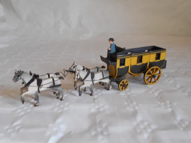 Vintage Erzgebirge Road Coach carriage and four horses