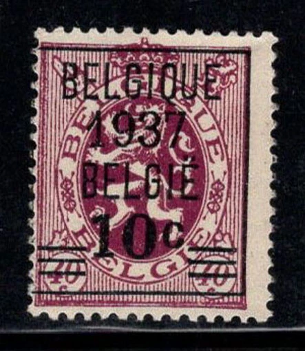 Belgique 1934 Mi. 375 Neuf * MH 100% surimprimé 10 C, Armoiries