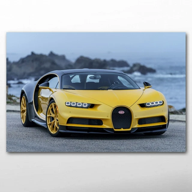 Tableau Sur Toile Bugatti Divo Supercar - 50x75 Cm - Décoration Murale Neuf