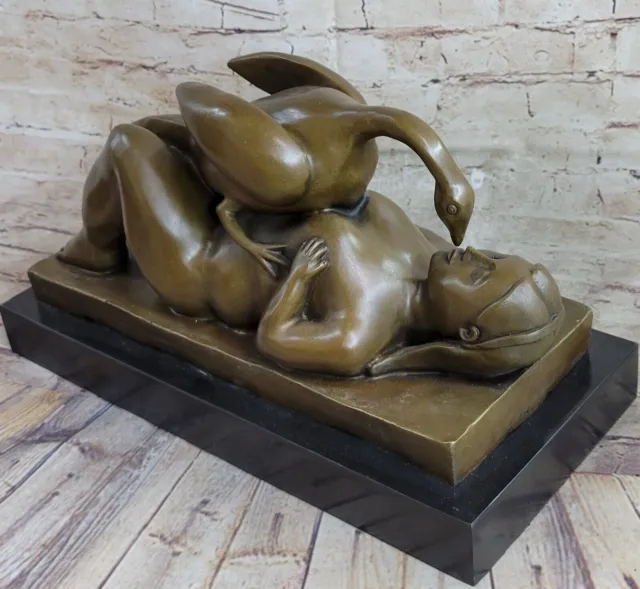 Casting Bronze Fernando Botero Sculpture Lying Fat Woman Figurine Decor Art NR