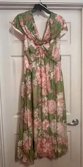 Tadashi Shoji “Ausra” floral print midi dress. US Size 14