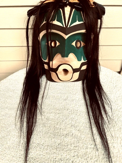 Northwest Coast Native Art Large Pitchwoman Dzunukwa Mask