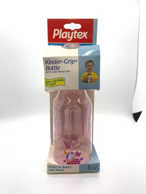 Vtg Vintage 1995 Playtex Kinder Grip Baby Bottle 8 Oz Plastic rare