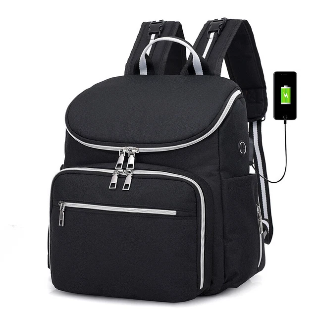 Nappy Diaper Backpack Baby Changing Bag External USB Connectivity 2