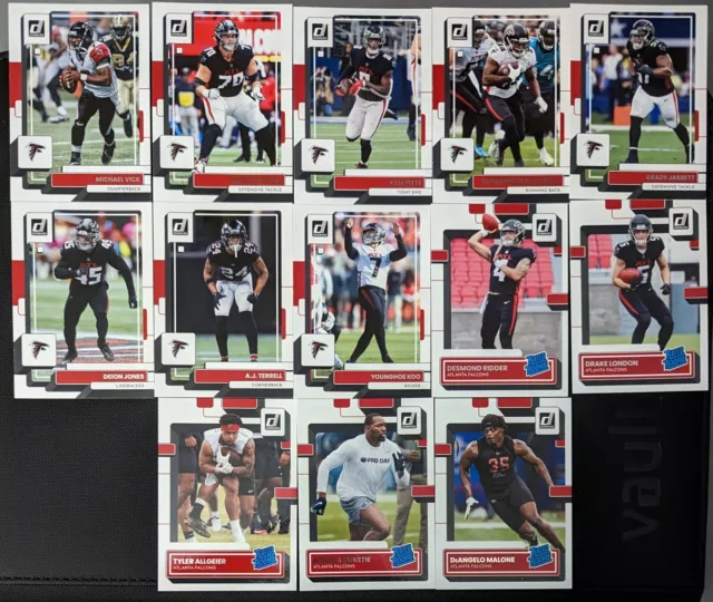 2022 Panini Donruss Atlanta Falcons Team Set-13 Cards-Ridder, London  Rookie Rc+