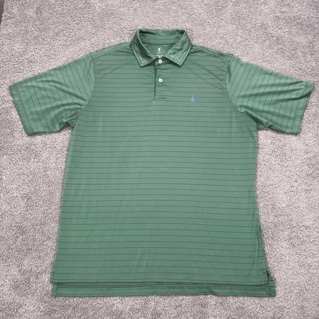 ALOTIAN CLUB POLO Shirt Mens Large Green Golf Striped Fairway Greene ...