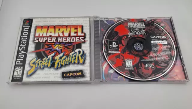 Marvel Super Heroes vs Street Fighter W/Reg Playstation 1 PS1 Complete Near Mint