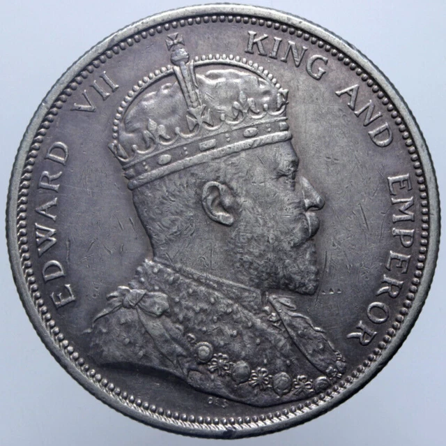 Straits Settlements Edward VII 1 Dollar 1903 BB Spl Km #25