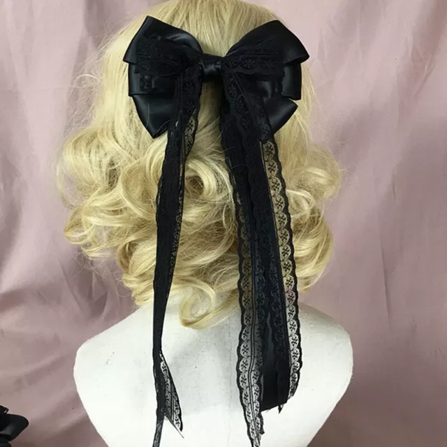 Lolita Lace Bow Ribbon Hair Clip Cute Hairpins Headdress Girls Hair Ornament