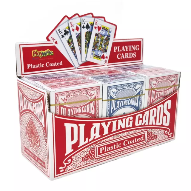 Quality Traditional Plastic Coated Playing Cards Poker Games Fun Single Box Pack 3