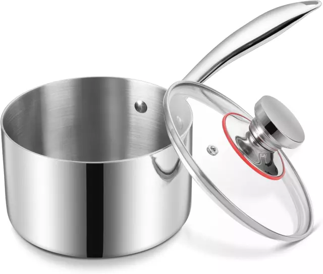 Stainless Steel Sauce Pan with Stay-Cool Handle, 2 Quart Induction Saucepan