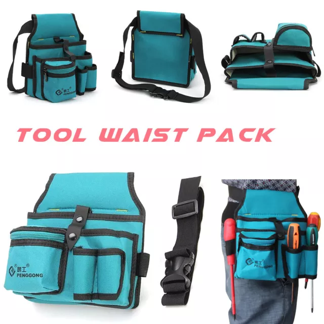 Electrician Waist Pocket Tool Pouch Bag Canvas Hardware Tool Kit Holder Bag