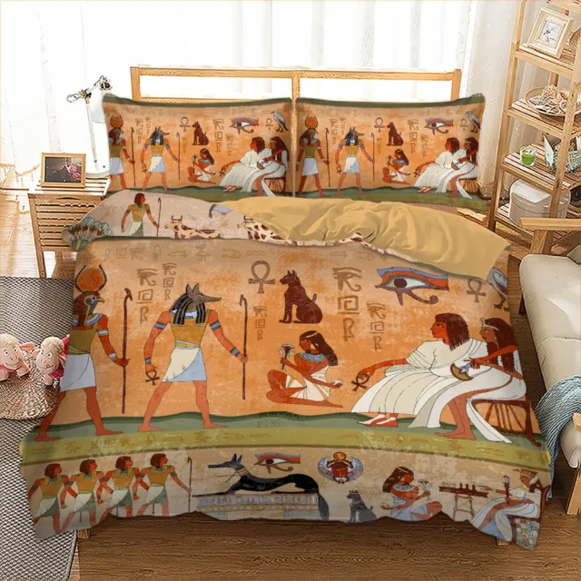 Ancient Egypt Duvet Doona Quilt Cover Set Single Double Queen King All Size Bed