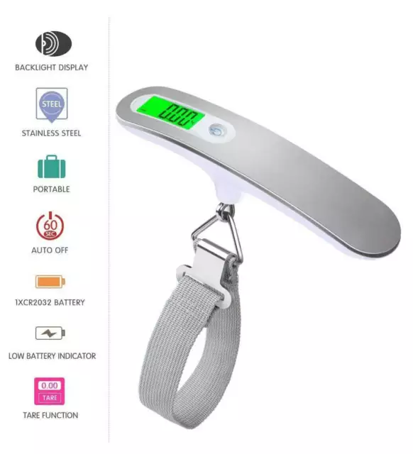 Portable LCD Digital Luggage Weight Scales Hanging Suitcase Baggage Travel Scale