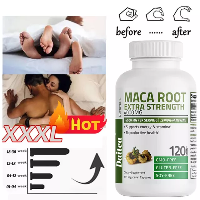 4000mg Maca Root Extract for Extra Enhanced Sexual Health & Stamina 60 Capsules
