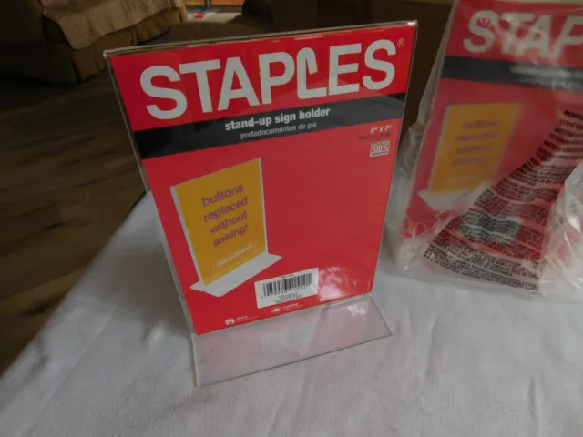 Vertical sign Holder Ad/Picture Frame 5"W x 7”H from staples 11 pieces