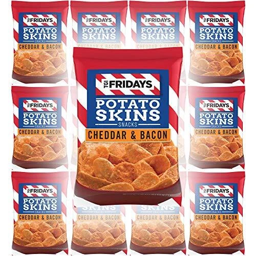 Potato Skins Snacks, Cheddar & Bacon, 1oz Bag (Pack of 12, Total of 12 Oz)