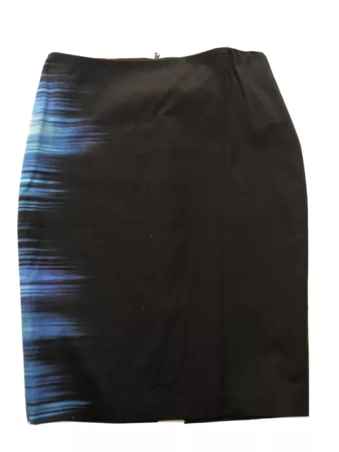 New $128 Womens Tahari Black Turquoise Aqua Blue Pencil Skirt 4 NWT Ombre Aspen