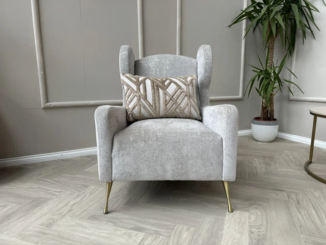 NEW MIDLAND SOFOLOGY Sofa Amazing Wingback Armchair Grey Fabric Ready To Ship UK 400.00 PicClick UK