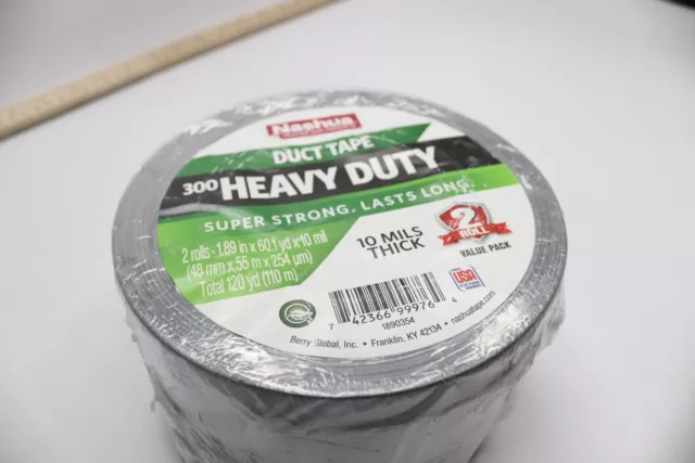 1.89 in. x 120 yd. 300 Heavy-Duty Duct Tape in Silver (2-Pack)