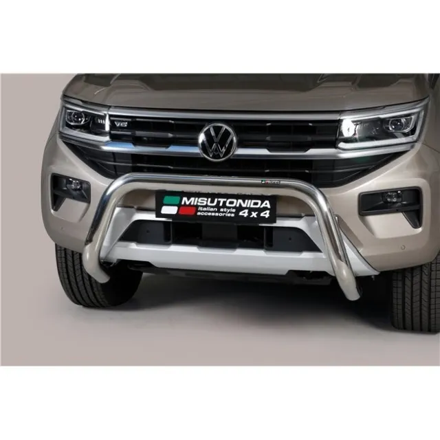 Protezione Anteriore Bull Bar Omologata Inox Diam.76 Per Wolkswagen Amarok 2023