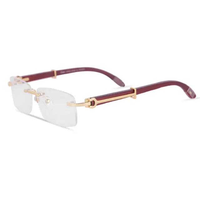 De Lujo Hombres Gafas Oro Madera / Metal Marco Rx-Able Gafas 55-18-140