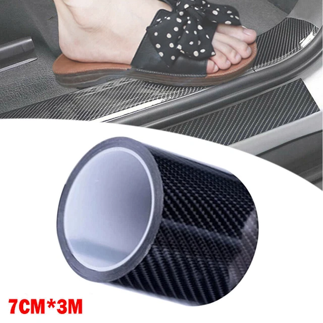 Car Carbon Plate Door Fiber Bumper Sill Cover Scuff Anti Scratch Sticker 7CMx3M
