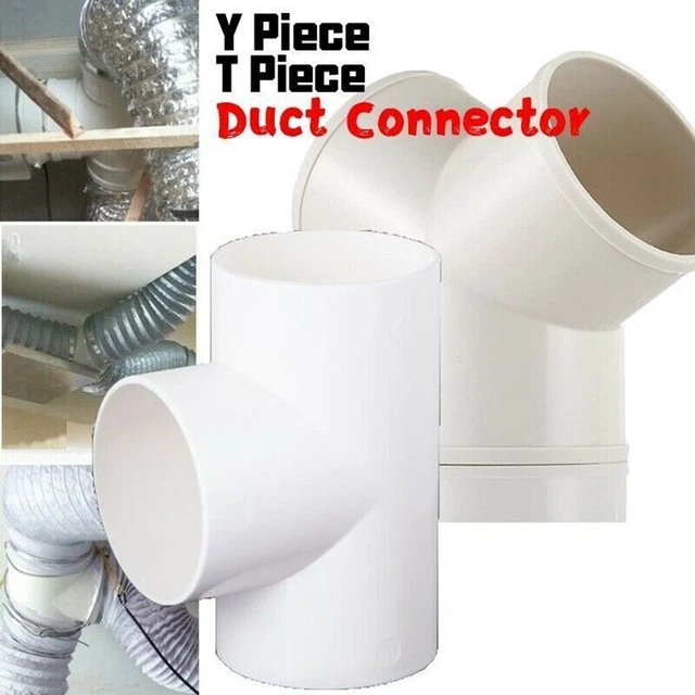 DUCT PIPE DUCT Tube 100mm ABS Duct Connector Ducting Splitter T/Y Shape