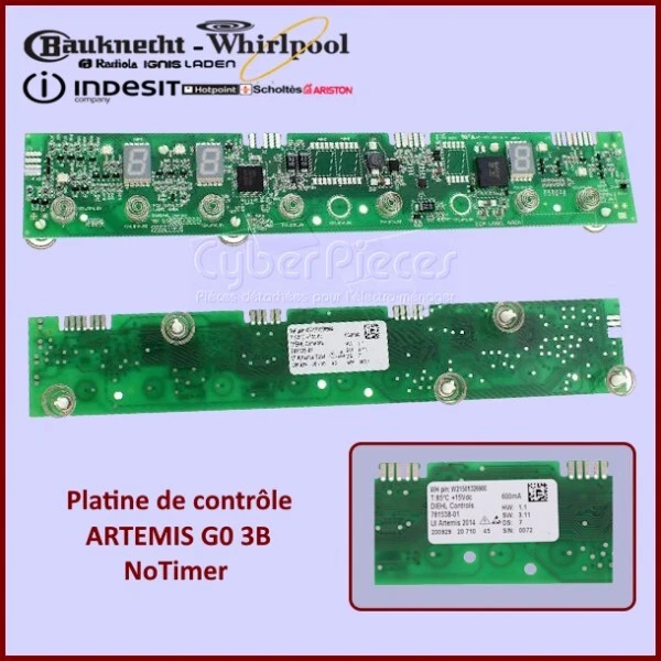 Carte électronique Whirlpool 480120101174 - Minuterie Horloge Pièce Détachée CYB-175982