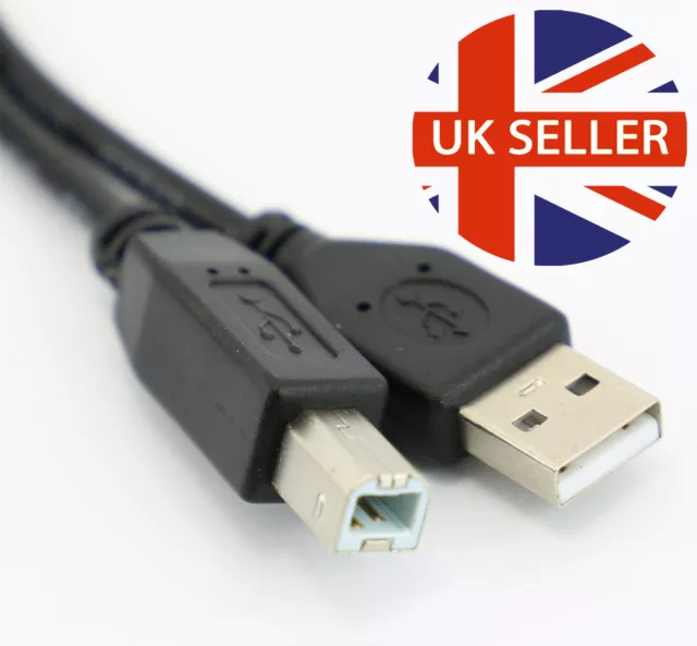 USB 2.0 A to B Printer Cable External HD Drive Lead PC Laptop to Printer 1.8m 2m