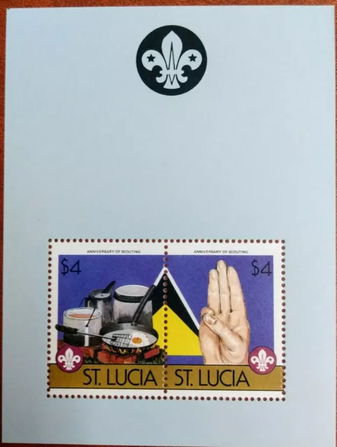 121. St.Lucia 1986 Tampon M/S Anniversaire De Scoutisme. MNH