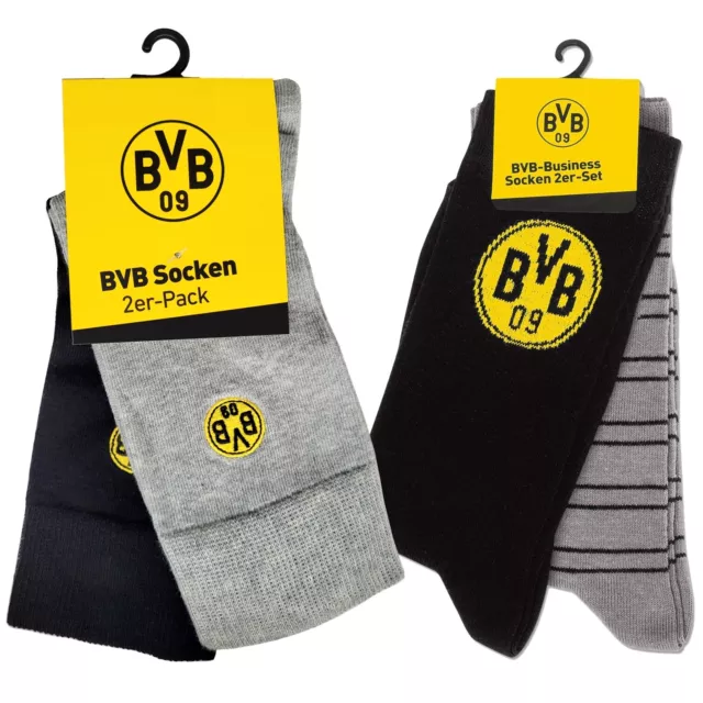 Borussia Dortmund Business Socken 2er Set Gr.: 35-38 39-42 43-46 Strümpfe BVB 09