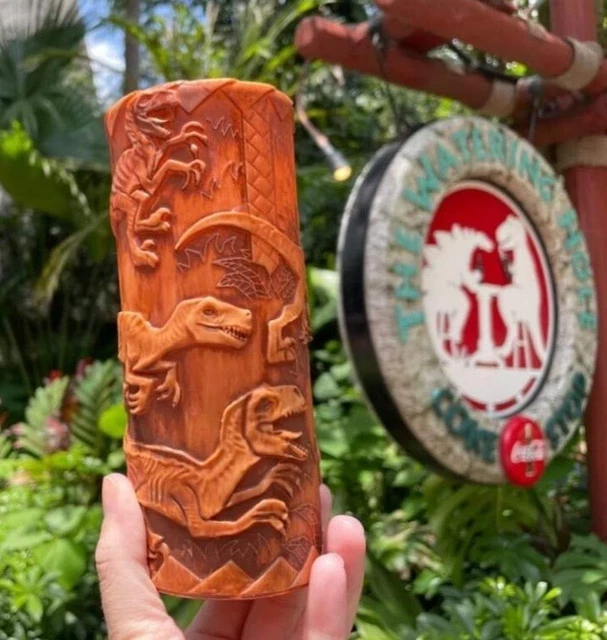 UNIVERSAL STUDIOS JURASSIC Park World Velociraptor Dinosaur Tiki Cup