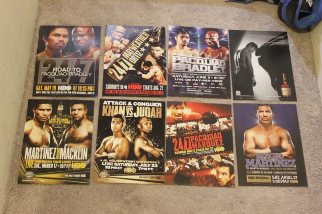 (8) Boxing PPV Print Ads/ Posters HBO Boxing Magazine Floyd Mayweather Pacquiao