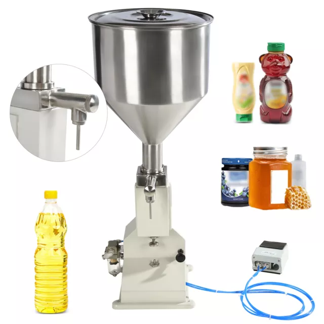 Pneumatic Paste Liquid Filling Machine, 5-50ml Liquid Filler 0-20 bottles/min