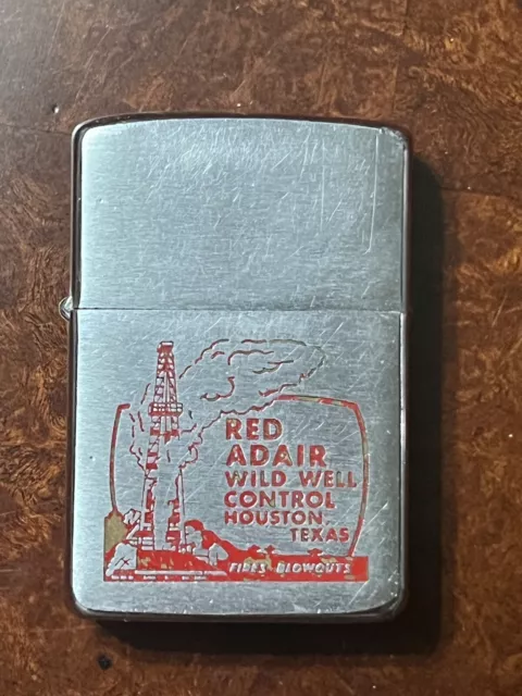 ZIPPO Lighter Red Adair Wild Well Control Houston Texas 1962 Oil Well Oilfield