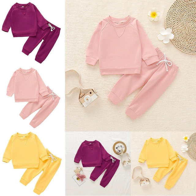2 pz felpa vestiti bambine bambini bambini vestiti top pantaloni abiti tuta 4