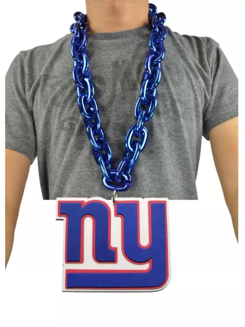 New NFL New York Giants Blue Fan Chain Necklace Foam