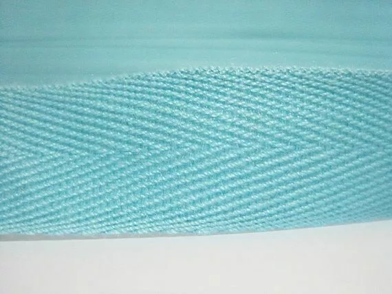 32mm Aqua Cotton Woven Webbing Herringbone Twill Tape