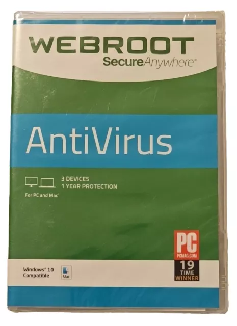 Software antivirus Webroot protección contra virus informáticos, malware