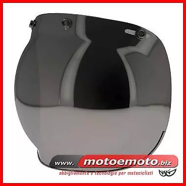 Astone Visiera Bolla Casco Moto Bubble Vintage 3 Bottoni Specchio silver