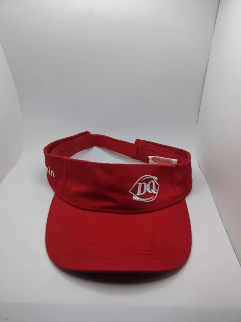 Dairy Queen Uniform Visor Black Employee Hat Cap Adjustable Strap-Back