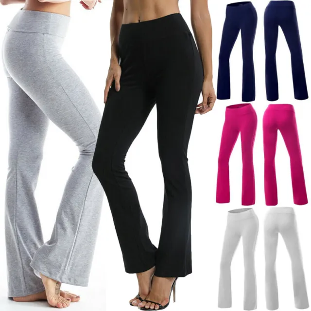 WOMEN YOGA BOOTCUT Pants Bootleg Flared Trousers Casual Sports Leggings  Stretch $25.27 - PicClick AU