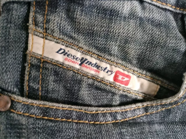 Genuine Diesel Jeans Button Fly 32W 27L Made in Italy