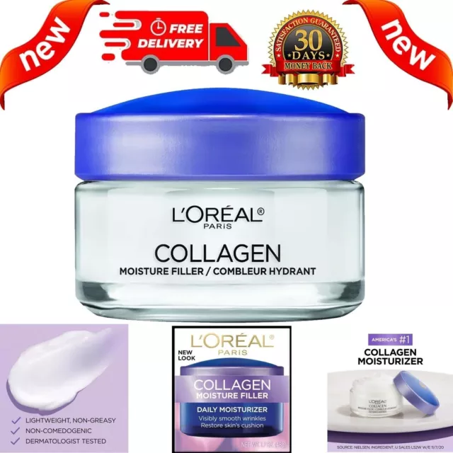 L'Oreal Paris Collagen Moisture Filler Facial Treatment Day Night Cream 1.7 oz