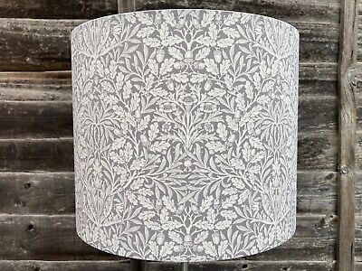 William Morris Pure Acorn Lampshade - Dove Grey Fabric - Handmade