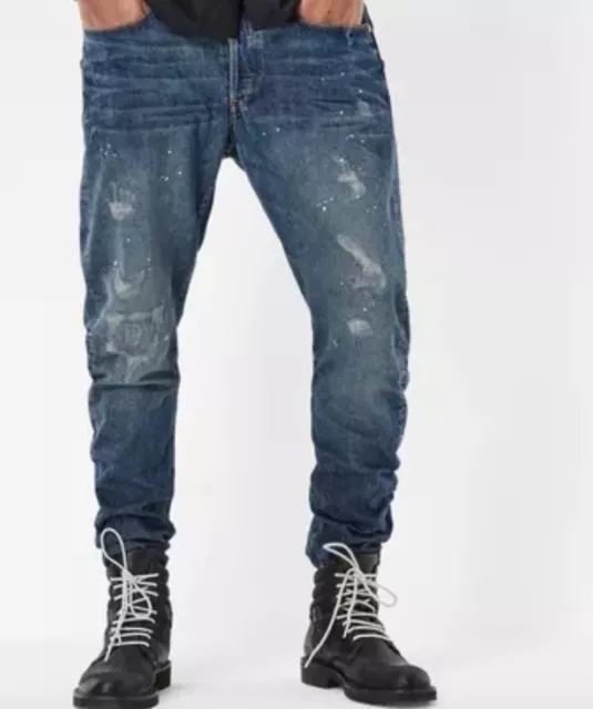 G-Star Raw Type C 3D Tapered Caber Denim Dark Aged Restored 71 Blue Jeans