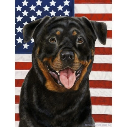 Patriotic (D2) House Flag - Rottweiler 32002