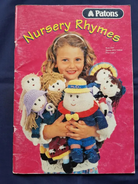 Patons Knitting Pattern Book NURSERY RHYMES Humpty Dumpty Jack and Jill  Etc Etc